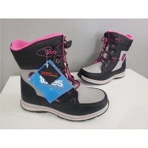NEW SLIP ON Totes Girls' Winter Boots Size 4 Snow big kid black pink insulated